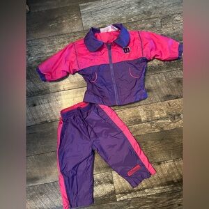 12 months Wilson Pink and Purple Kids' Tracksuit wind breaker set